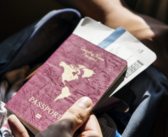 Passport and travel tickets